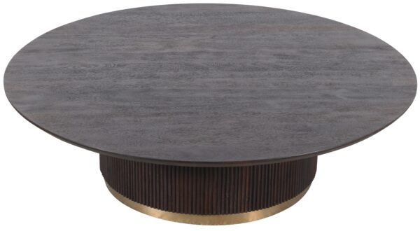 Masa de cafea maro rotunda din lemn de mango 150Ø Xelle - imagine 3