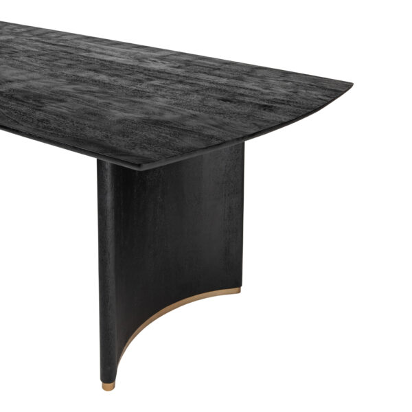 Masa dining neagra dreptunghiulara din lemn 200x100 Ostara - imagine 5