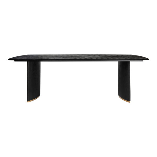 Masa dining neagra dreptunghiulara din lemn 200x100 Ostara - imagine 3
