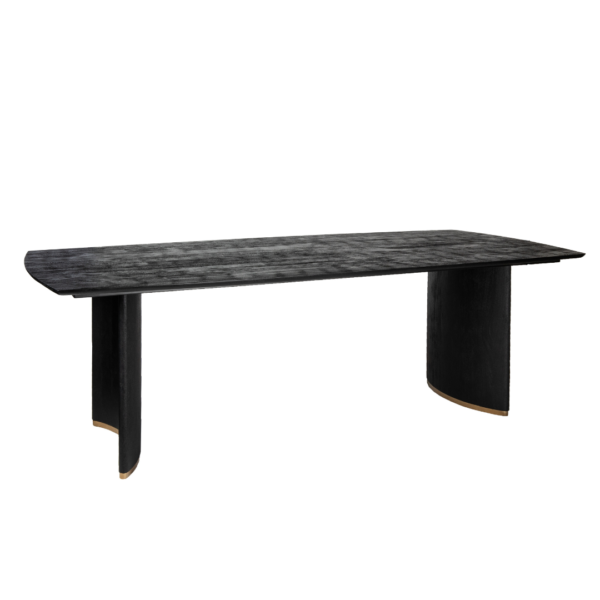 Masa dining neagra dreptunghiulara din lemn 200x100 Ostara