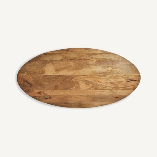 Masa dining ovala bej natur din lemn de mango 250x105cm Inner - imagine 4