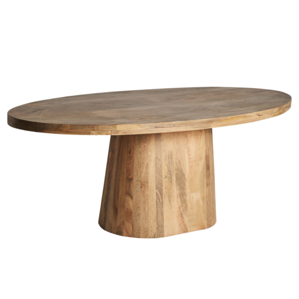 Masa dining ovala bej natur din lemn de mango 200x100cm Inner