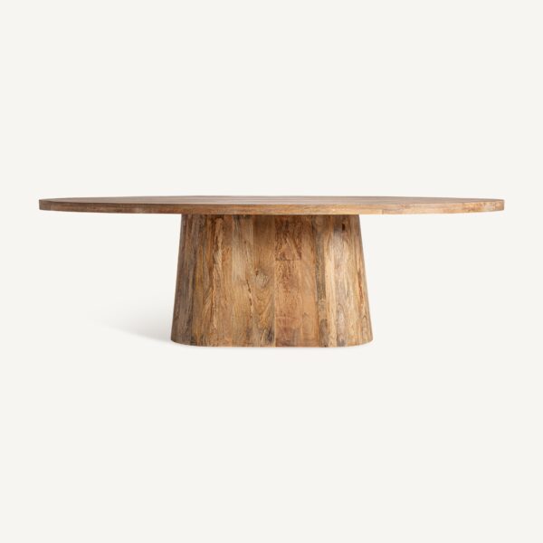 Masa dining ovala bej natur din lemn de mango 250x105cm Inner - imagine 2