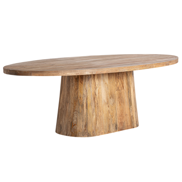 Masa dining ovala bej natur din lemn de mango 250x105cm Inner