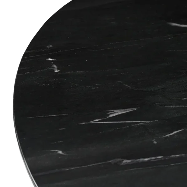 Masa dining rotunda aurie/neagra din MDF si marmura Indianna - imagine 5
