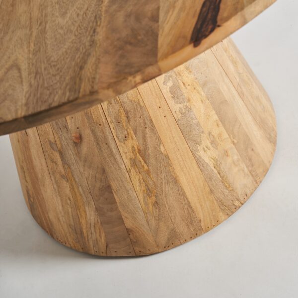 Masa dining rotunda bej natur din lemn de mango 120Ø Inner - imagine 3