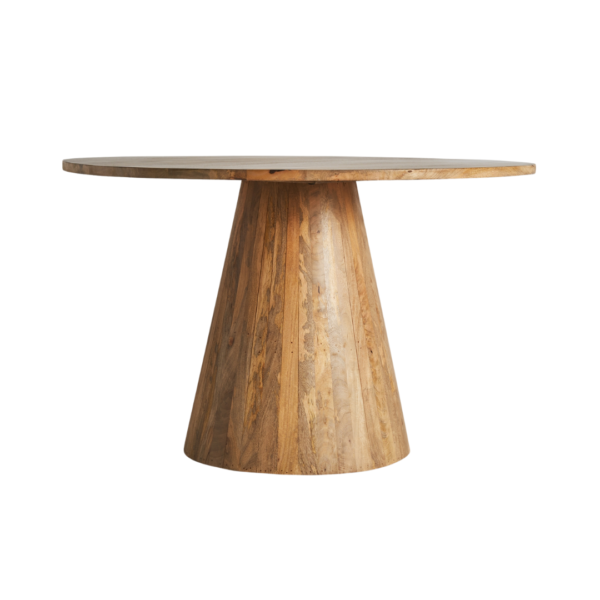 Masa dining rotunda bej natur din lemn de mango 120Ø Inner