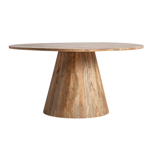 Masa dining rotunda bej natur din lemn de mango 150Ø Inner