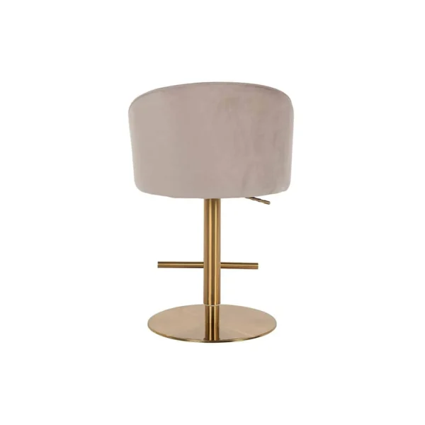 Scaun de bar rotativ ajustabil bej kaki din catifea New York - imagine 5