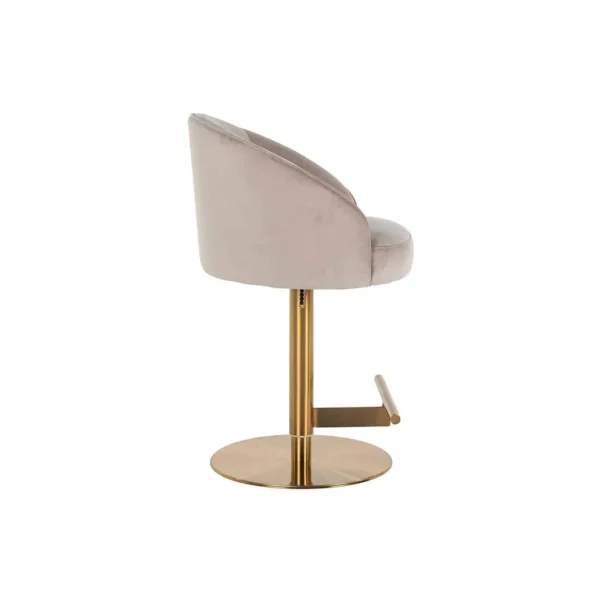 Scaun de bar rotativ ajustabil bej kaki din catifea New York - imagine 4