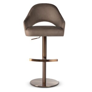 Scaun de bar rotativ din catifea maro/auriu maro Goda Supreme