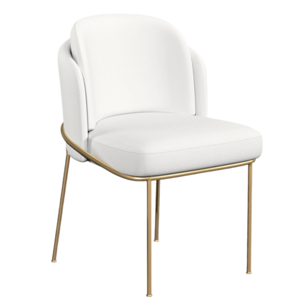 Scaun dining bej/auriu din catifea Polly