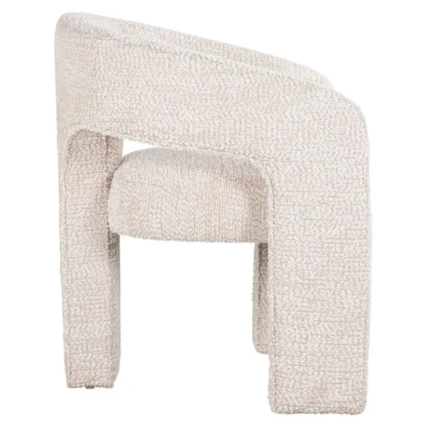 Scaun dining bej din tesatura boucle Paris - imagine 3