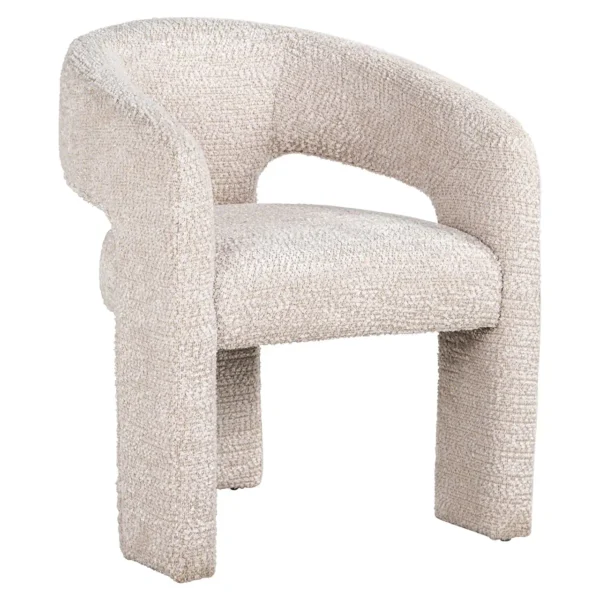 Scaun dining bej din tesatura boucle Paris