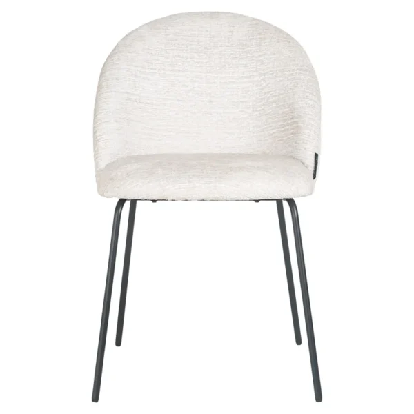 Scaun dining crem/negru din chenille Devone - imagine 3