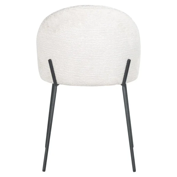 Scaun dining crem/negru din chenille Devone - imagine 5