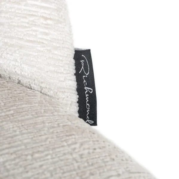 Scaun dining crem/negru din chenille Devone - imagine 6
