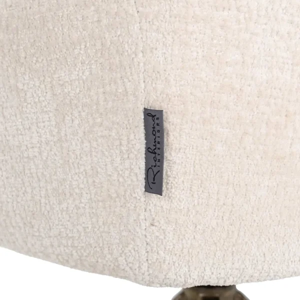 Scaun dining rotativ alb din catifea chenille Hermes - imagine 7