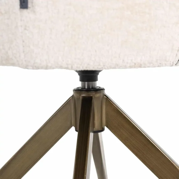 Scaun dining rotativ alb din catifea chenille Hermes - imagine 6