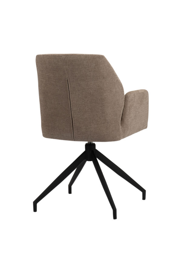 Scaun dining rotativ din tesatura maro Storm - imagine 4