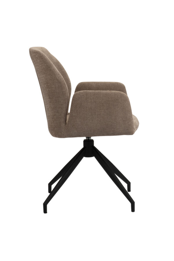 Scaun dining rotativ din tesatura maro Storm - imagine 2