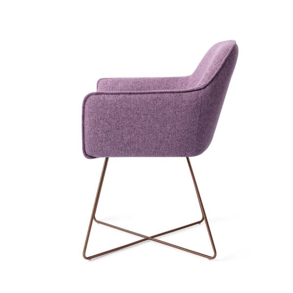 Set 2 scaune dining din tesatura mov/roze Hofu - imagine 5