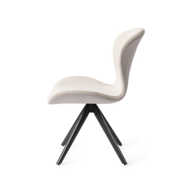 Set 2 scaune dining rotative din tesatura alb ivoire/negru Moji - imagine 3