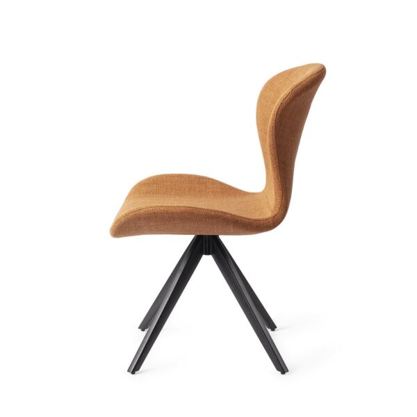 Set 2 scaune dining rotative din tesatura galben portocaliu/negru Moji - imagine 3