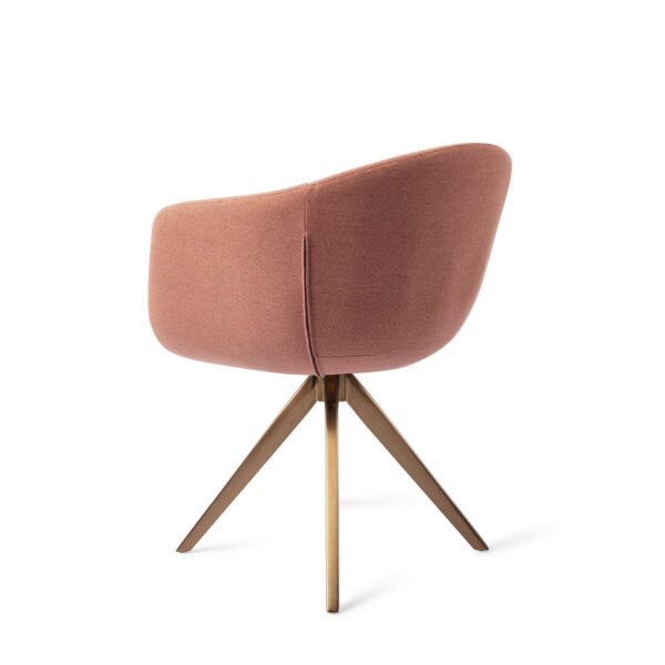 Set 2 scaune dining rotative din tesatura corai/roze Yuni - imagine 2