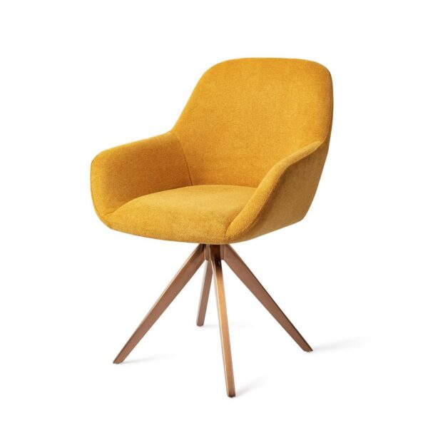 Set 2 scaune rotative dining din tesatura portocaliu/roze Kushi - imagine 2