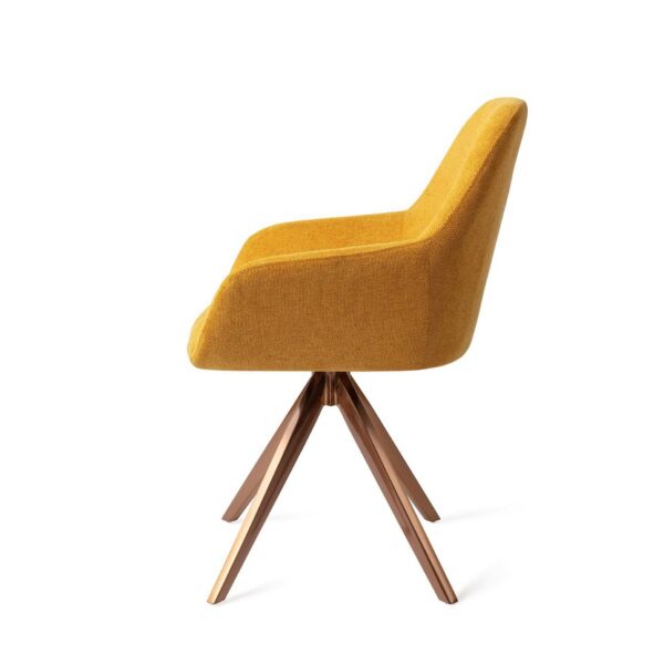 Set 2 scaune rotative dining din tesatura portocaliu/roze Kushi - imagine 4