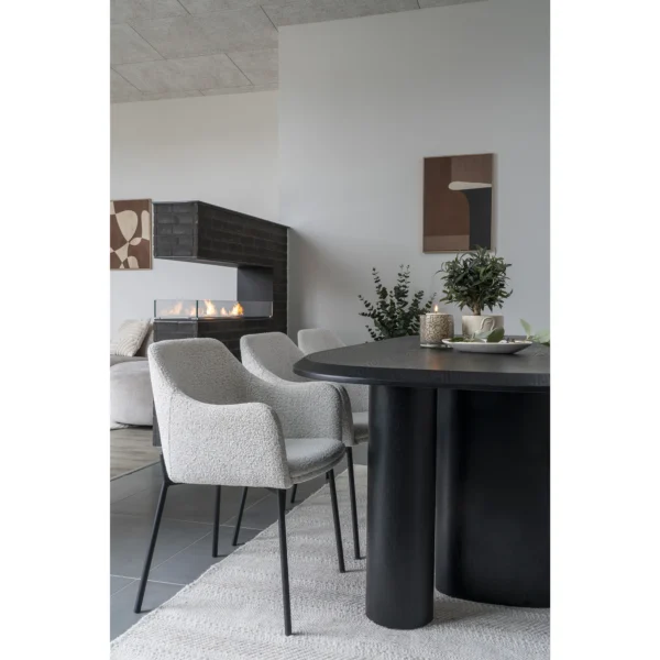 Masa dining neagra ovala din MDF Tirano - imagine 2