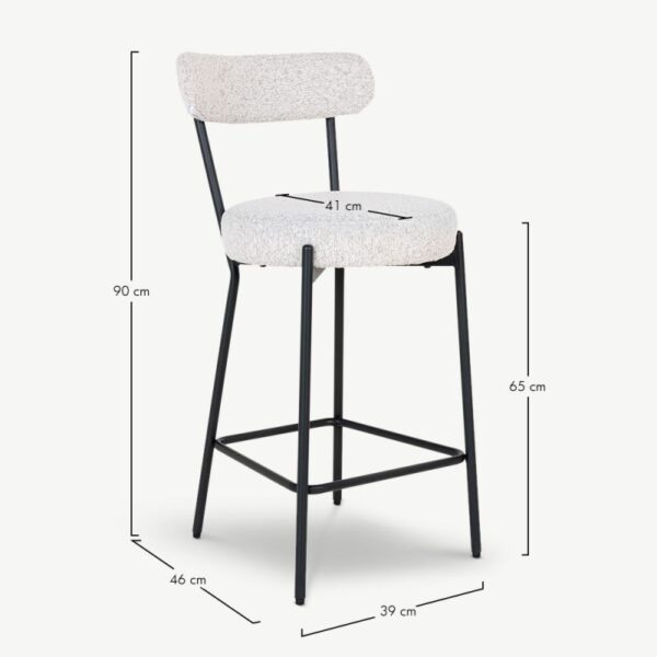Scaun de bar maro din tesatura boucle Doris - imagine 7