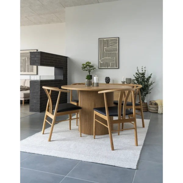 Masa dining rotunda bej natur Ø120 Maroon - imagine 4