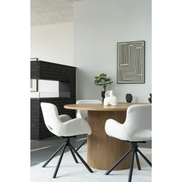 Masa dining rotunda bej natur Ø120 Maroon - imagine 3