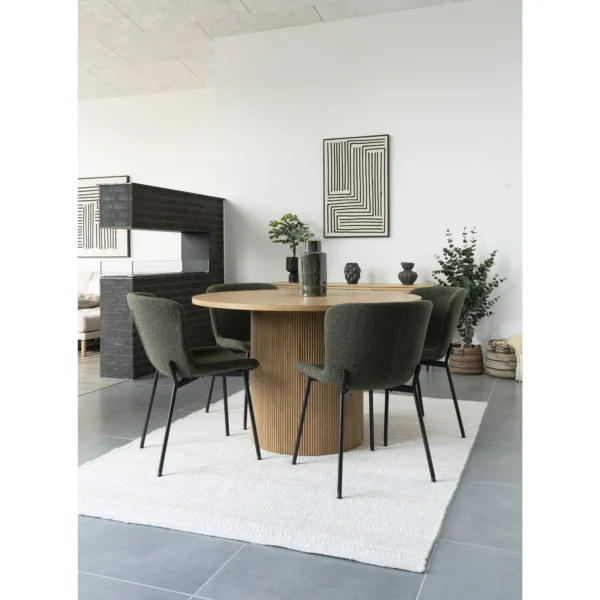 Masa dining rotunda bej natur Ø120 Maroon - imagine 2