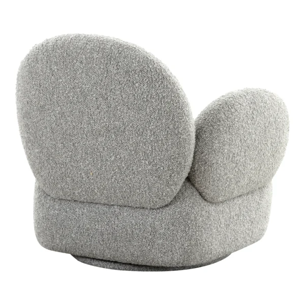 Fotoliu rotativ gri din tesatura boucle Apollo - imagine 3