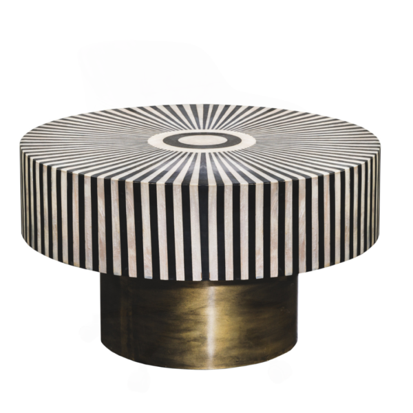 Masa de cafea alb/negru din aluminiu Leonid