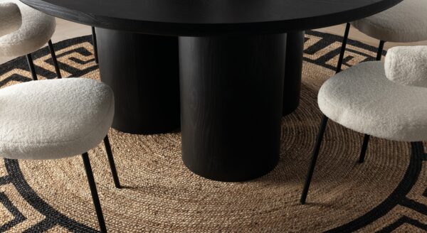 Masa dining neagra rotunda din lemn de stejar Ø160 Wish - imagine 5