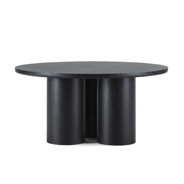 Masa dining neagra rotunda din lemn de stejar Ø160 Wish - imagine 2