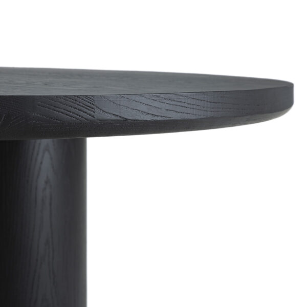Masa dining neagra rotunda din lemn de stejar Ø160 Wish - imagine 3