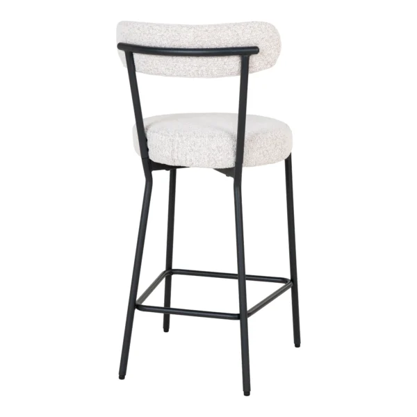 Scaun de bar alb din tesatura boucle Doris - imagine 6