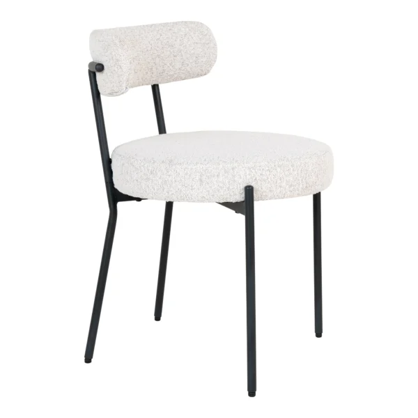 Set 2 scaune dining albe din tesatura boucle Doris - imagine 6