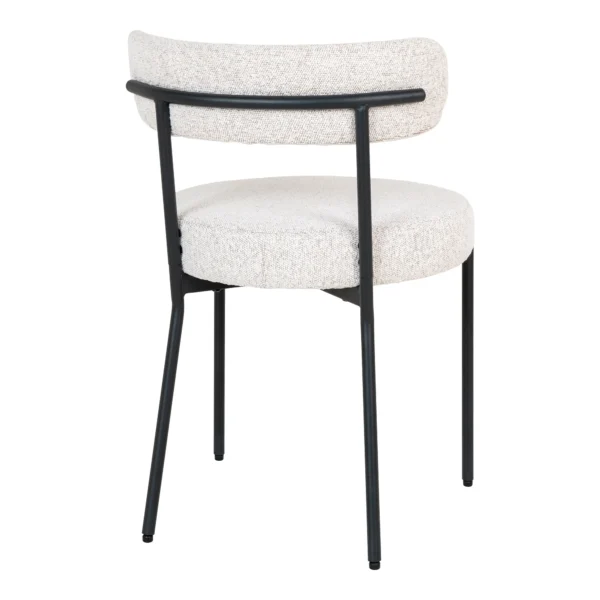 Set 2 scaune dining albe din tesatura boucle Doris - imagine 7