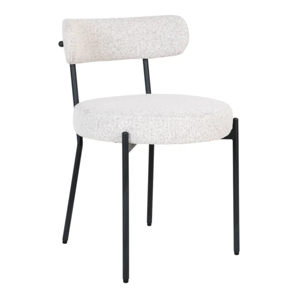 Set 2 scaune dining albe din tesatura boucle Doris - imagine 5