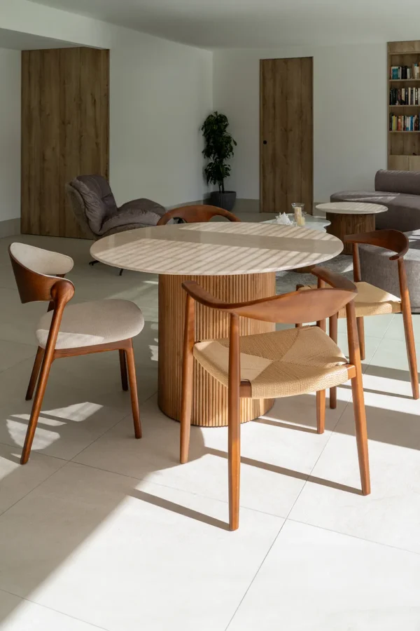 Masa dining rotunda maro din lemn de mango Ø120 Madera - imagine 2