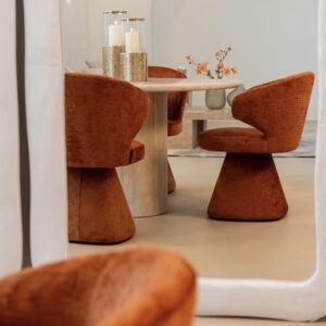 Fotoliu bej vernil din tesatura chenille Cozette