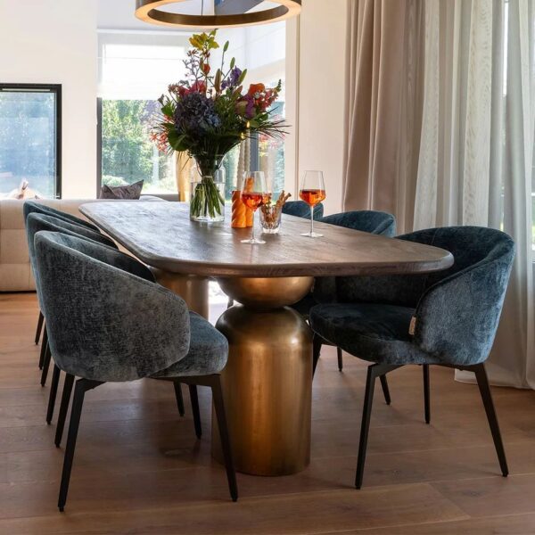 Masa dining aramie din fier si lemn de acacia 230x100 Victoria - imagine 9