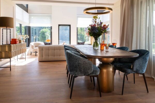 Masa dining aramie din fier si lemn de acacia 230x100 Victoria - imagine 8