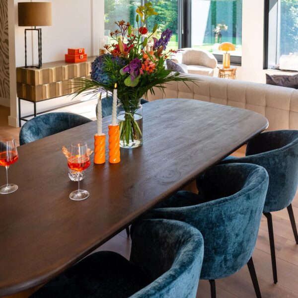 Masa dining aramie din fier si lemn de acacia 230x100 Victoria - imagine 7